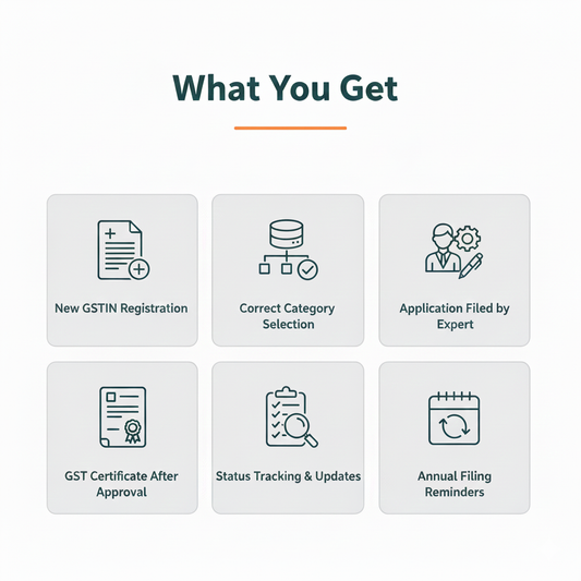 List of services or features with icons and text on a white background